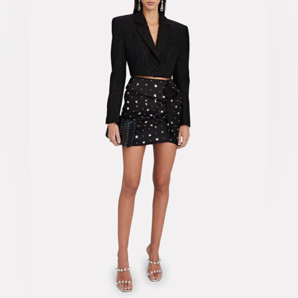 Self-Portrait Cluster Sequin Taffeta Mini Skirt
